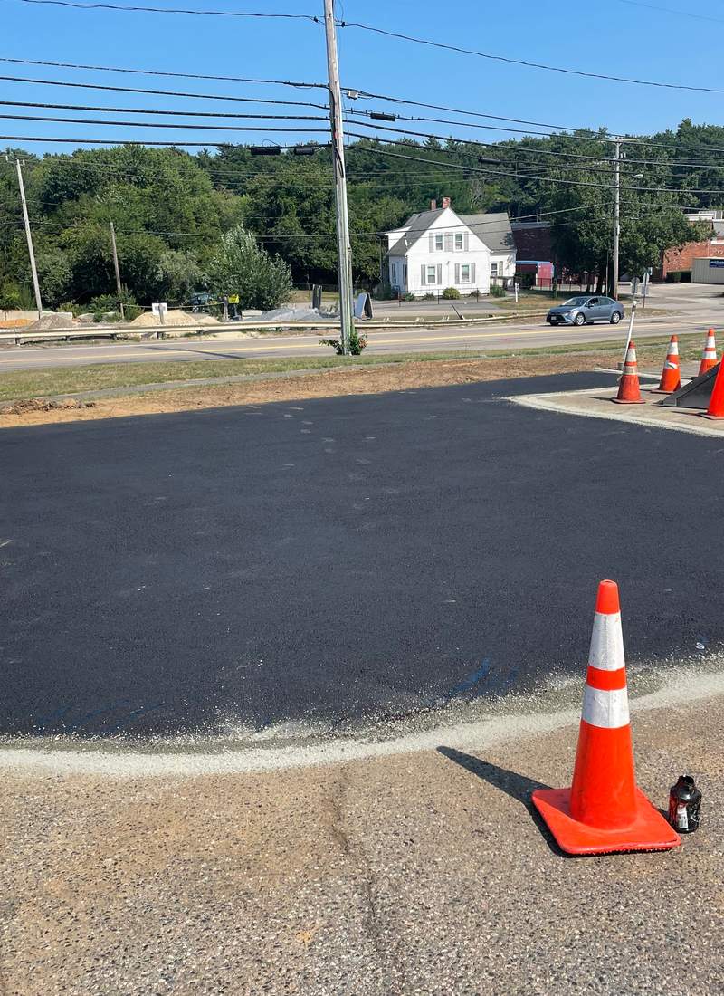 Resurfaced asphalt driveway